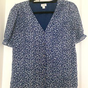 J.Crew Navy Floral Blouse
